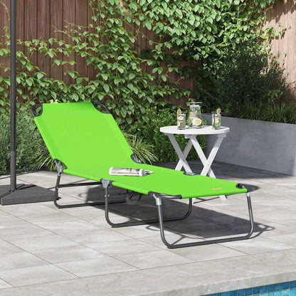 Folding Sun Lounger Folding Green 188 x 57 x 86.5 cm Polyester