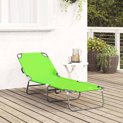 Folding Sun Lounger Folding Green 188 x 57 x 86.5 cm Polyester