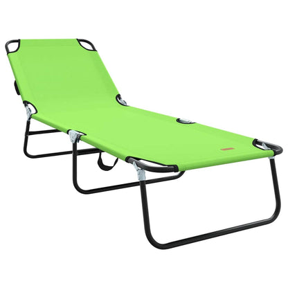 Folding Sun Lounger Folding Green 188 x 57 x 86.5 cm Polyester
