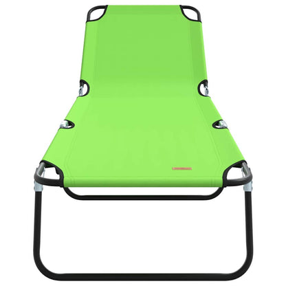 Folding Sun Lounger Folding Green 188 x 57 x 86.5 cm Polyester