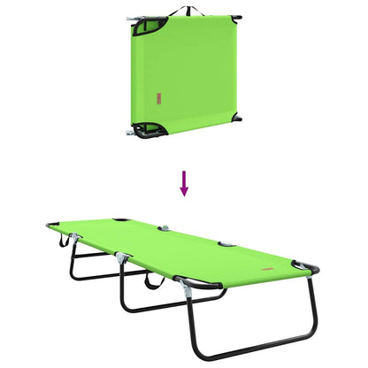 Folding Sun Lounger Folding Green 188 x 57 x 86.5 cm Polyester