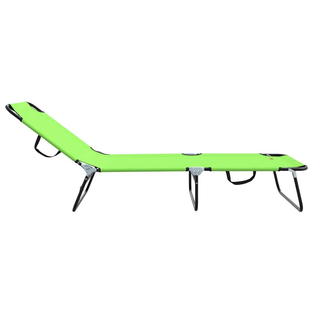 Folding Sun Lounger Folding Green 188 x 57 x 86.5 cm Polyester