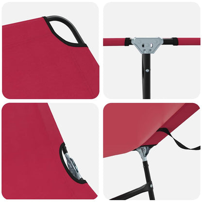 Folding Sun Lounger 2 pcs Red 188 x 57 x 86.5 cm Polyester