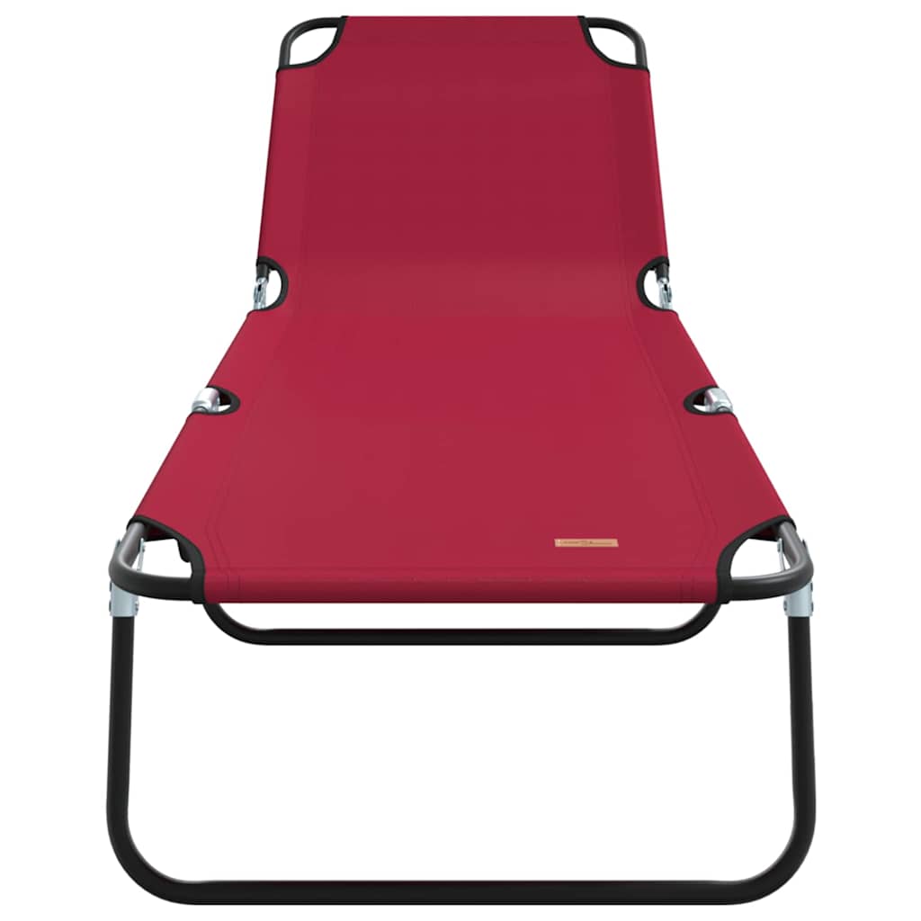 Folding Sun Lounger 2 pcs Red 188 x 57 x 86.5 cm Polyester