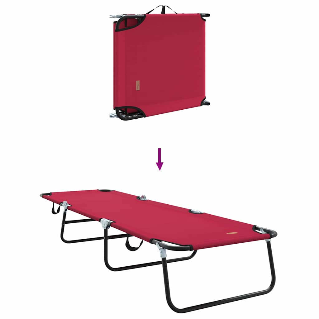 Folding Sun Lounger 2 pcs Red 188 x 57 x 86.5 cm Polyester