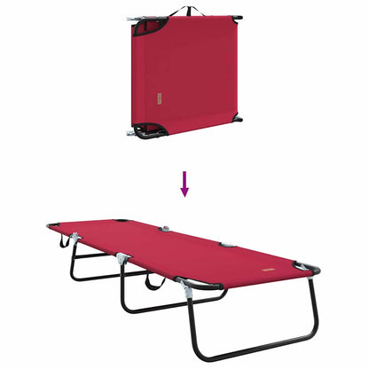 Folding Sun Lounger 2 pcs Red 188 x 57 x 86.5 cm Polyester