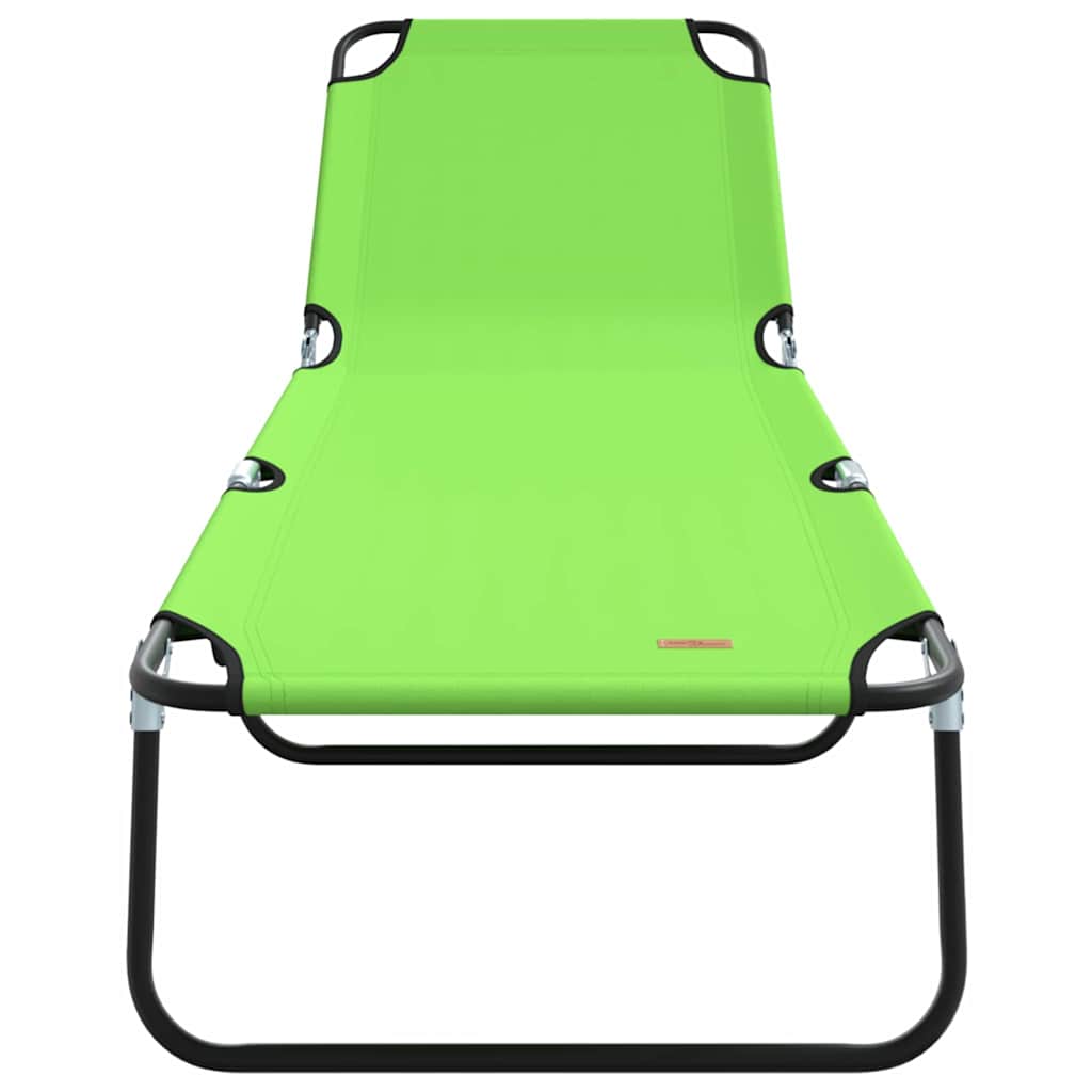 Folding Sun Lounger 2 pcs Green 188 x 57 x 86.5 cm Polyester