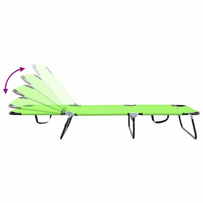 Folding Sun Lounger 2 pcs Green 188 x 57 x 86.5 cm Polyester