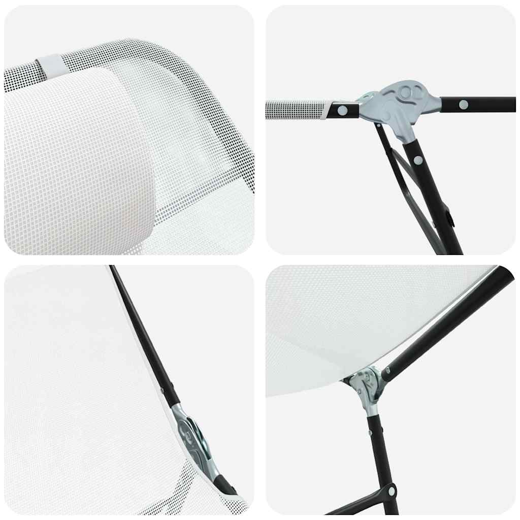 Folding Sun Lounger Folding Cream 182 x 55 x 85.5 cm Textilene