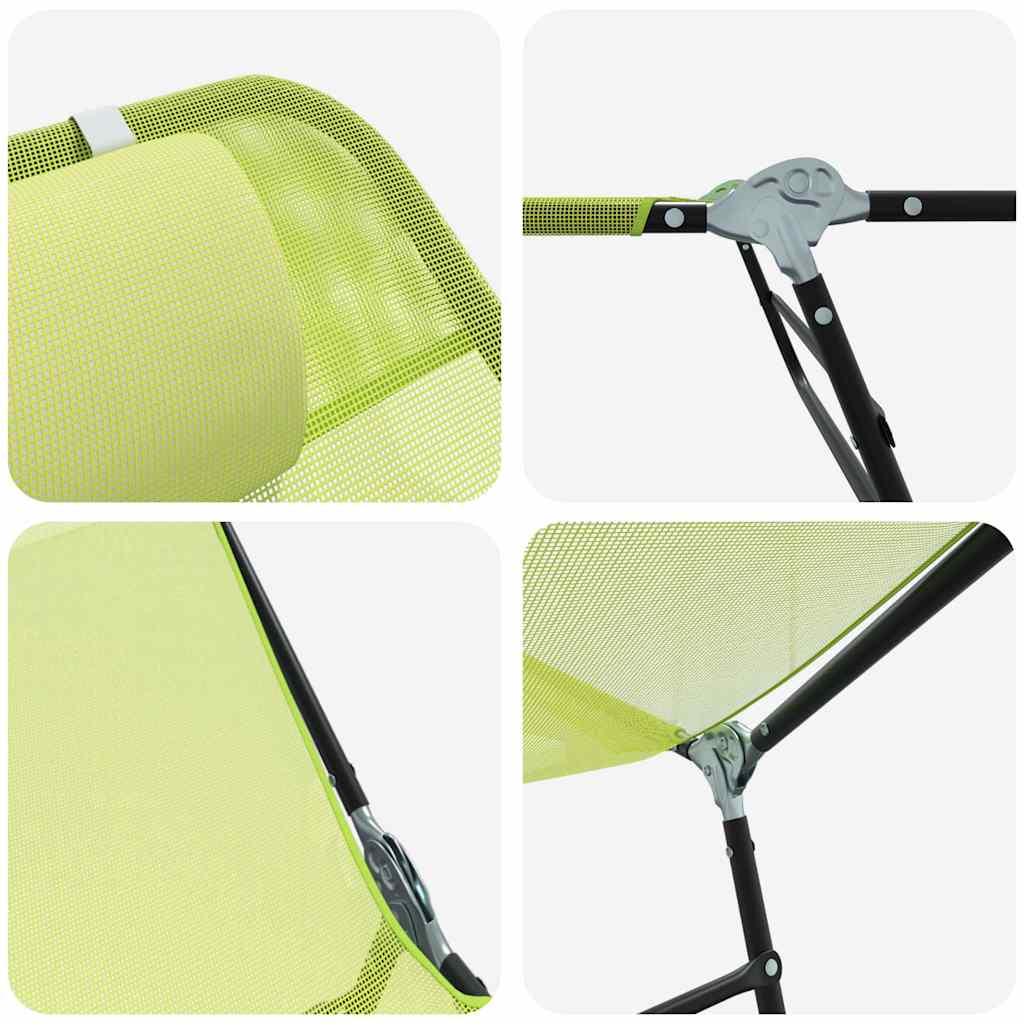 Folding Sun Lounger Folding Green 182 x 55 x 85.5 cm Textilene