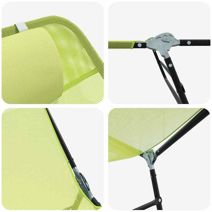 Folding Sun Lounger Folding Green 182 x 55 x 85.5 cm Textilene