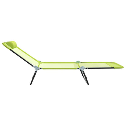 Folding Sun Lounger Folding Green 182 x 55 x 85.5 cm Textilene