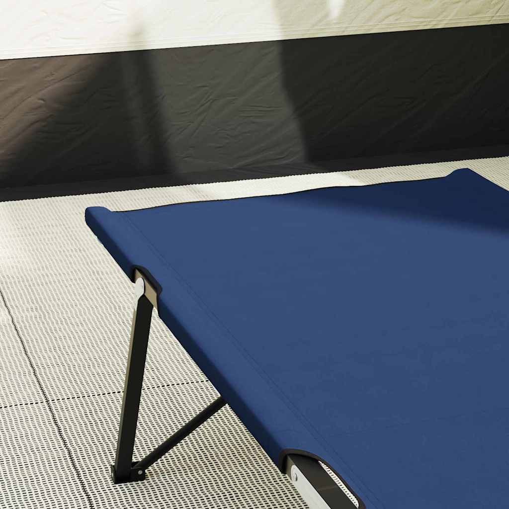 Folding Camping Bed Blue 206 x 76 x 74 cm Oxford and Steel