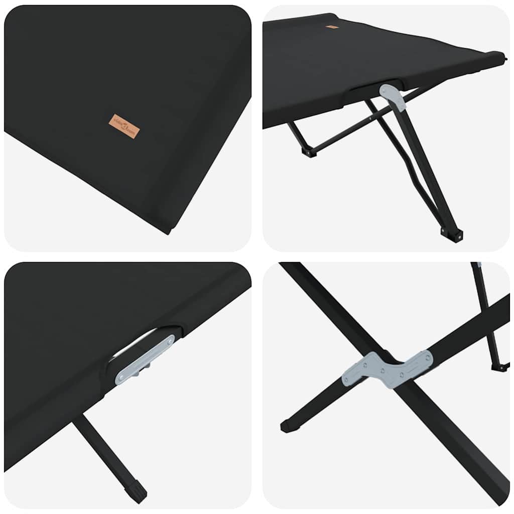Folding Camping Bed Black 206 x 76 x 74 cm Oxford and Steel