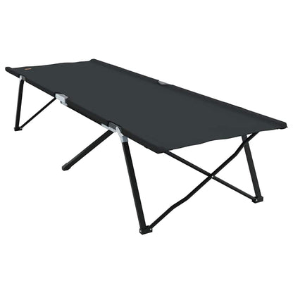 Folding Camping Bed Black 206 x 76 x 74 cm Oxford and Steel