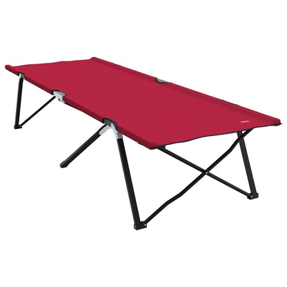 Folding Camping Bed Red 206 x 76 x 74 cm Oxford and Steel