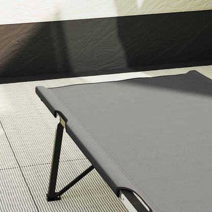 Folding Camping Bed Grey 206 x 76 x 74 cm Oxford and Steel
