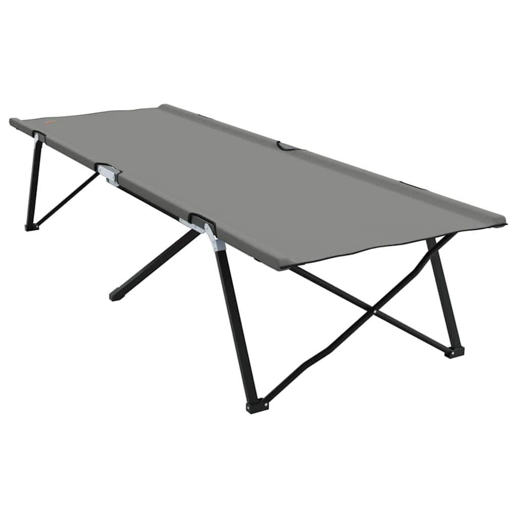 Folding Camping Bed Grey 206 x 76 x 74 cm Oxford and Steel