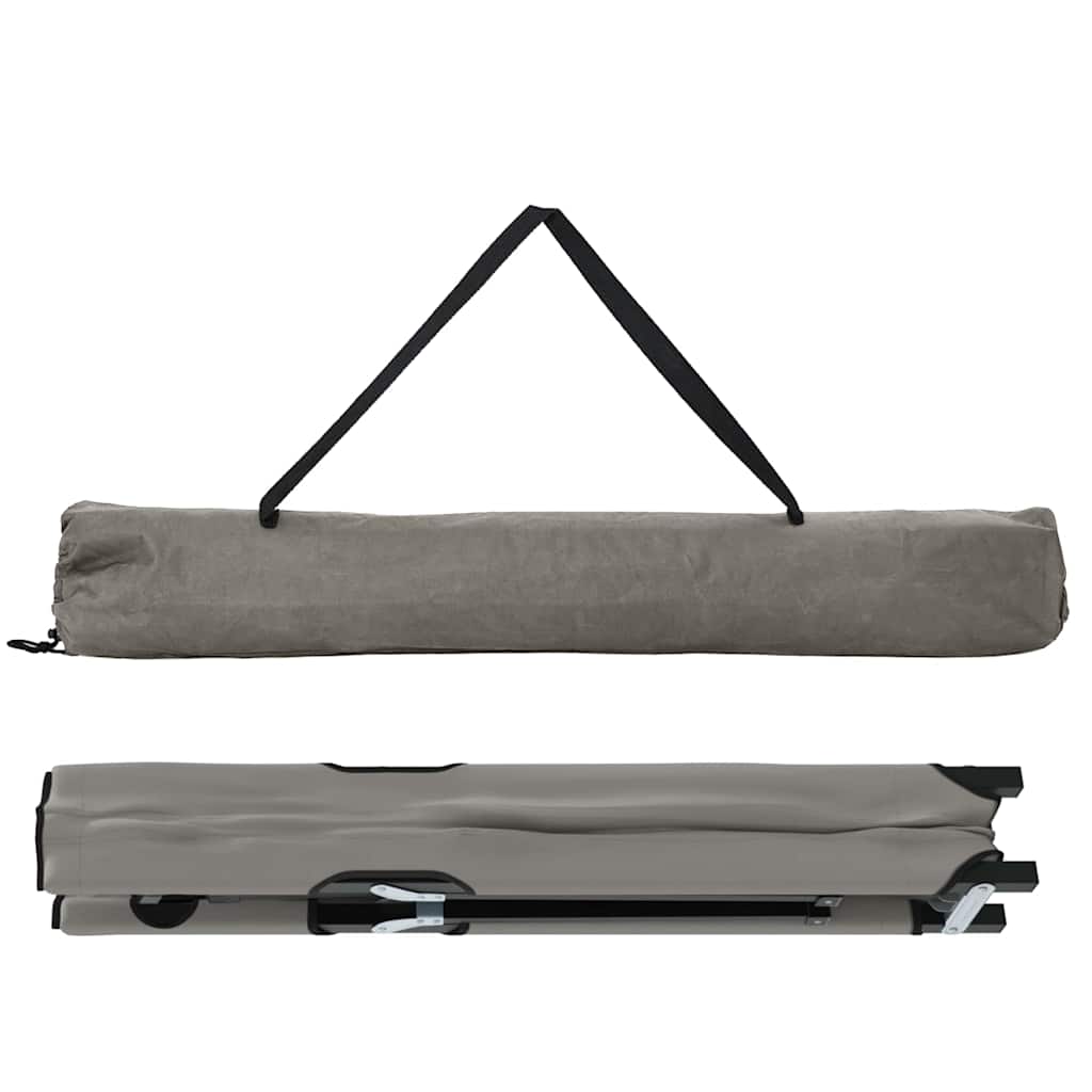 Folding Camping Bed Grey 206 x 76 x 74 cm Oxford and Steel