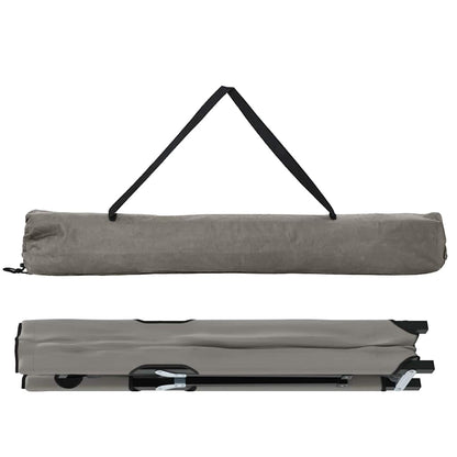 Folding Camping Bed Grey 206 x 76 x 74 cm Oxford and Steel