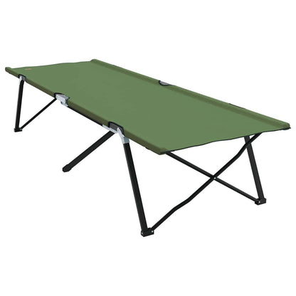 Folding Camping Bed Green 206 x 76 x 74 cm Oxford and Steel