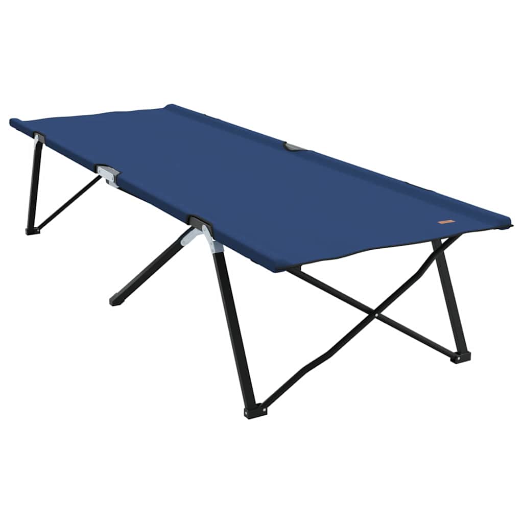Folding Camping Bed Folding Manual 2 pcs Blue 206 x 76 x 74 cm