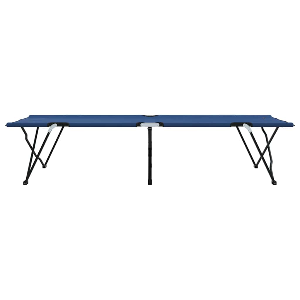 Folding Camping Bed Folding Manual 2 pcs Blue 206 x 76 x 74 cm