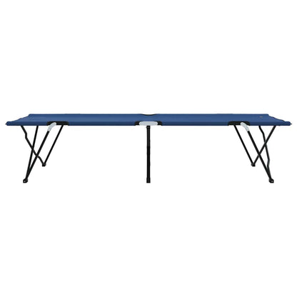 Folding Camping Bed Folding Manual 2 pcs Blue 206 x 76 x 74 cm