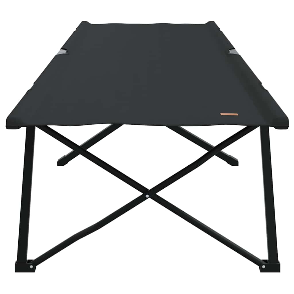 Folding Camping Bed Folding Manual 2 pcs Black 206 x 76 x 74 cm