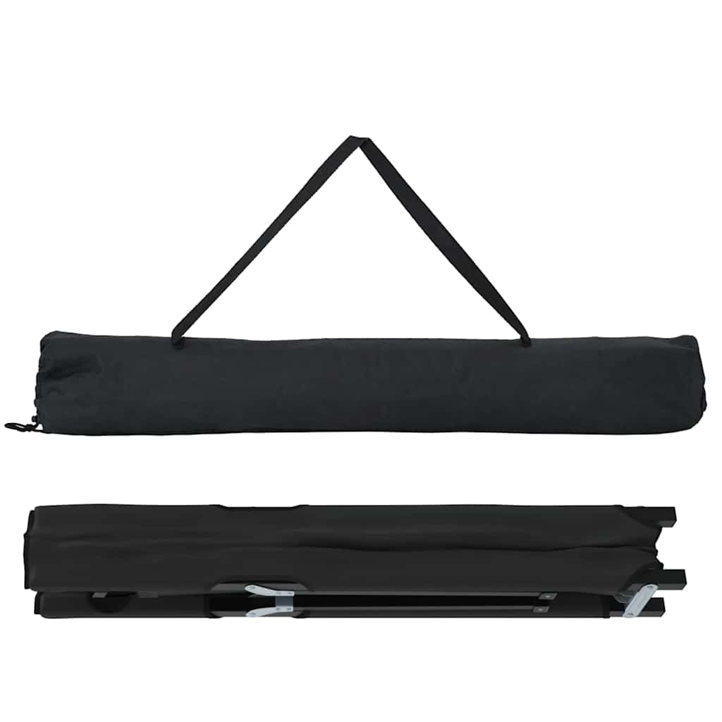 Folding Camping Bed Folding Manual 2 pcs Black 206 x 76 x 74 cm