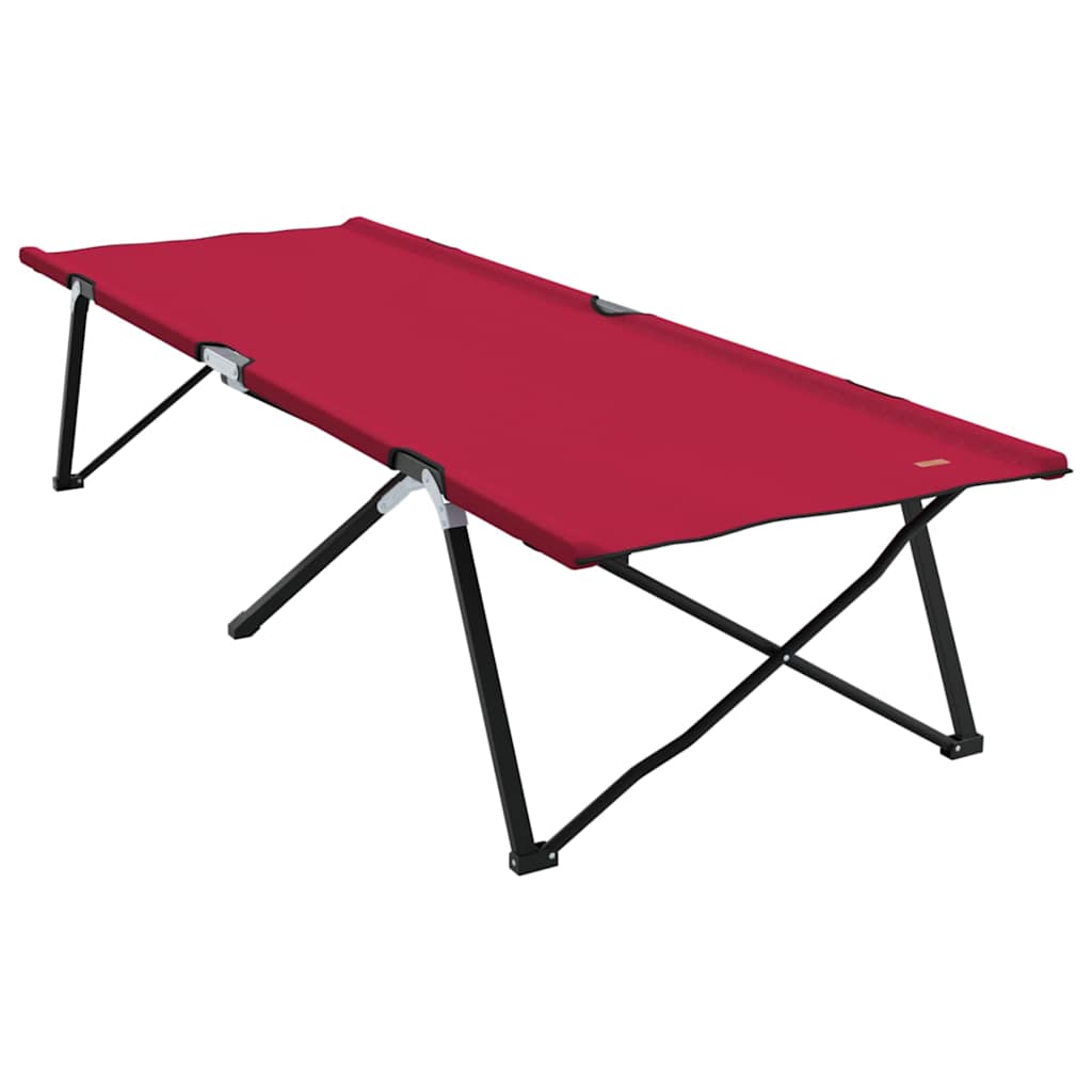 Folding Camping Bed 2 pcs Red 206 x 76 x 74 cm Oxford and Steel
