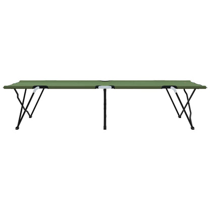 Folding Camping Bed Folding Manual 2 pcs Green 206 x 76 x 74 cm