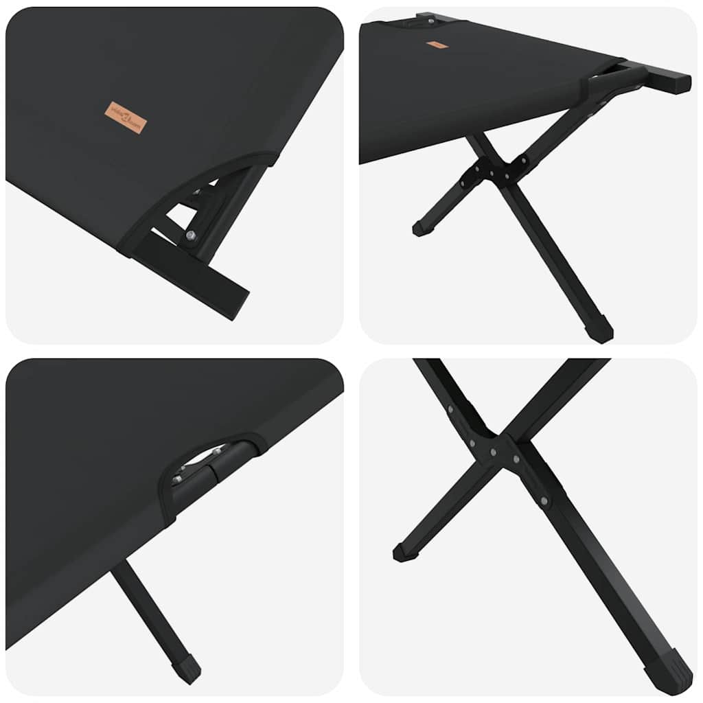 Folding Camping Bed Manual Black 193 x 69 x 45 cm Oxford fabric