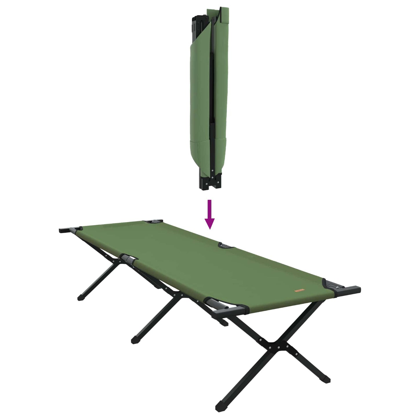 Folding Camping Bed Manual Green 193 x 69 x 45 cm Oxford fabric