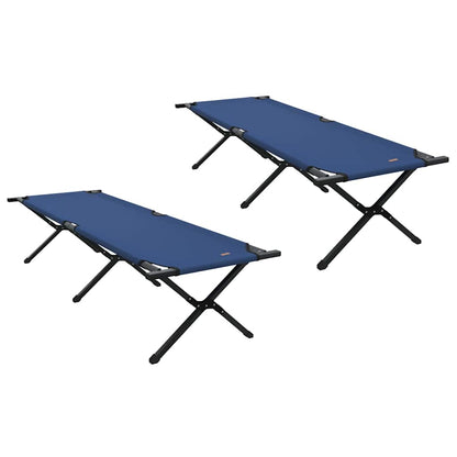 Folding Camping Bed 2 pcs Blue 193 x 69 x 45 cm Oxford fabric
