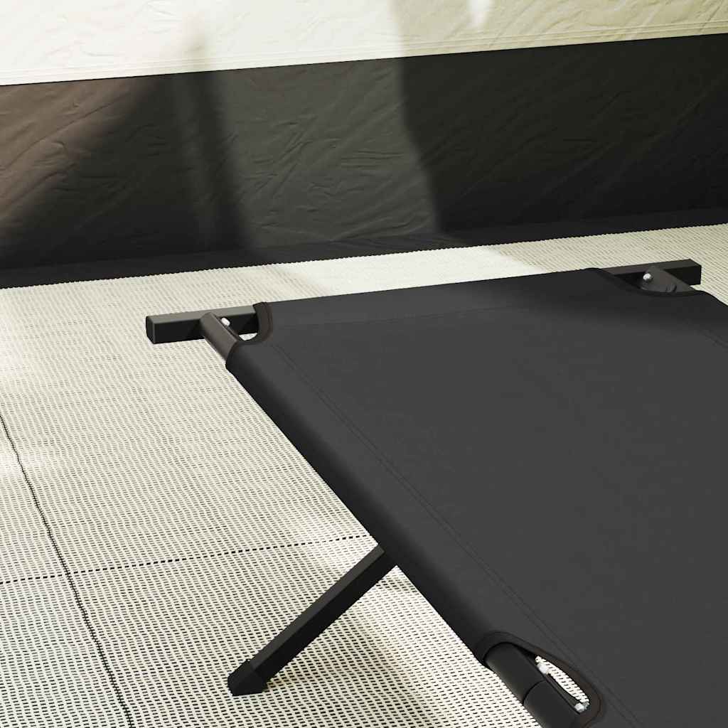 Folding Camping Bed 2 pcs Black 193 x 69 x 45 cm Oxford fabric