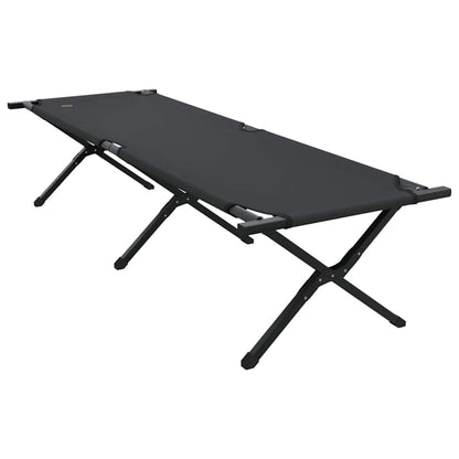 Folding Camping Bed 2 pcs Black 193 x 69 x 45 cm Oxford fabric