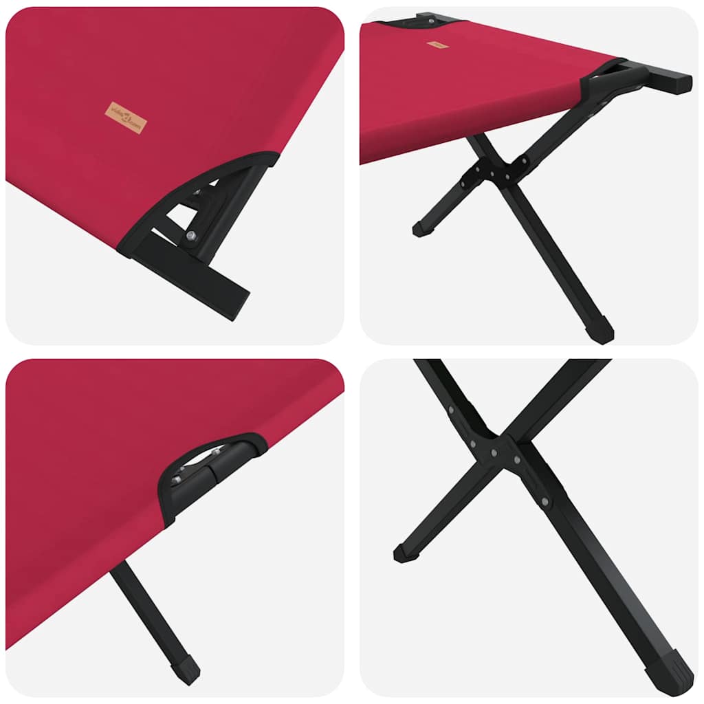 Folding Camping Bed 2 pcs Red 193 x 69 x 45 cm Oxford fabric