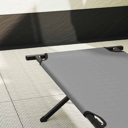 Folding Camping Bed 2 pcs Grey 193 x 69 x 45 cm Oxford fabric