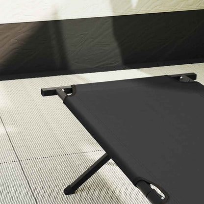 Folding Camping Bed Manual Black 210 x 80 x 46 cm Oxford fabric