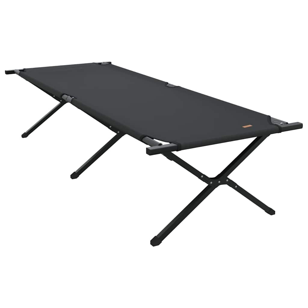 Folding Camping Bed Manual Black 210 x 80 x 46 cm Oxford fabric