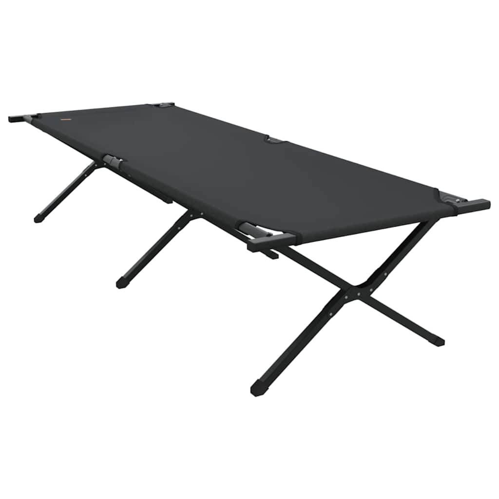 Folding Camping Bed Manual Black 210 x 80 x 46 cm Oxford fabric