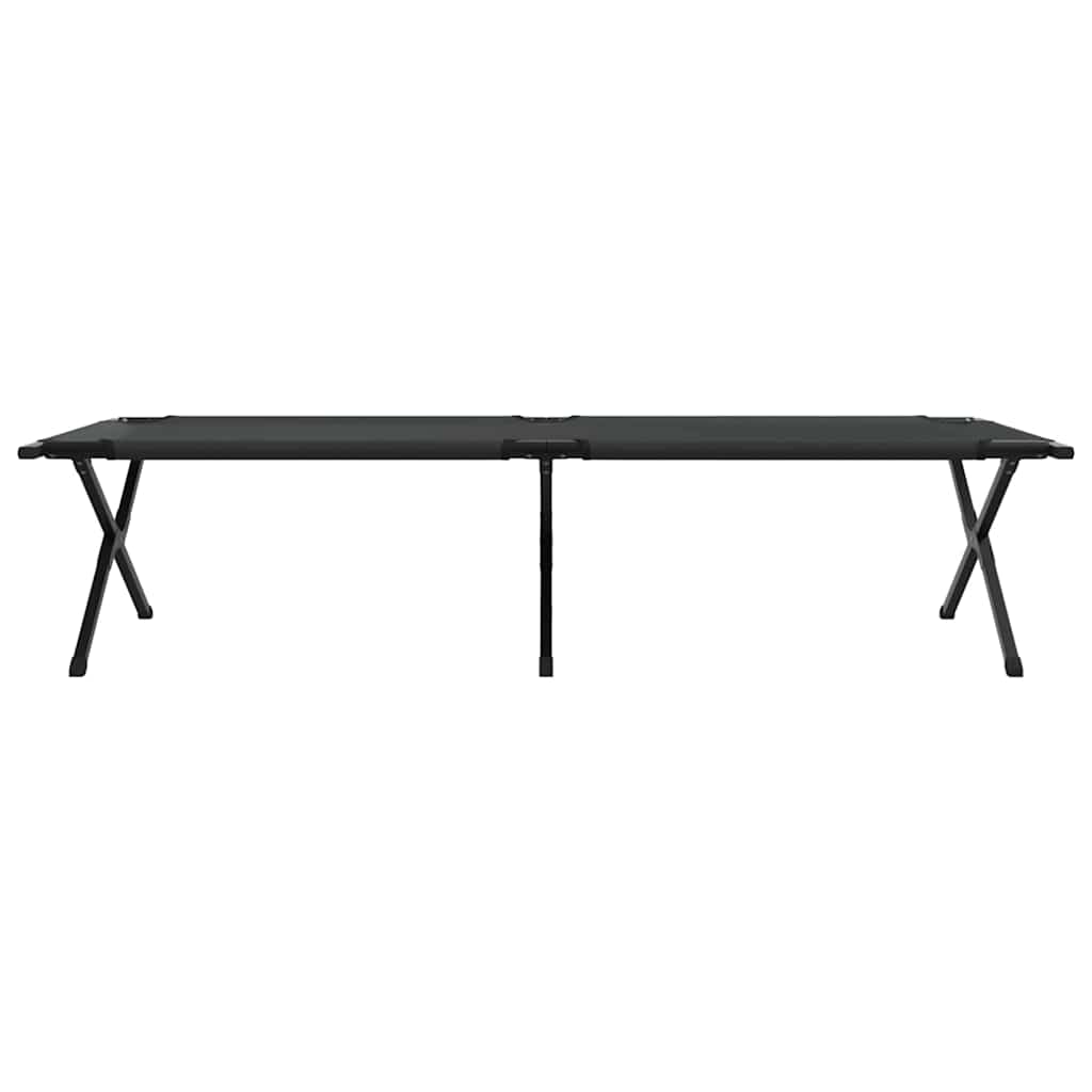 Folding Camping Bed Manual Black 210 x 80 x 46 cm Oxford fabric