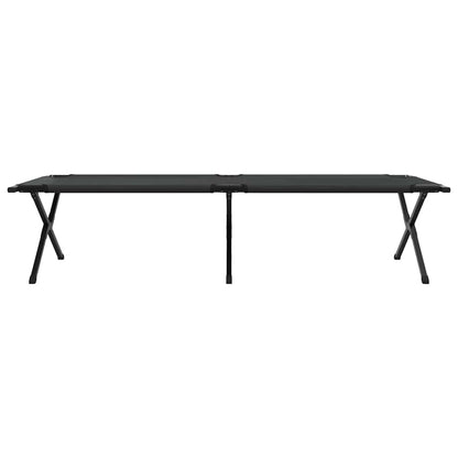 Folding Camping Bed Manual Black 210 x 80 x 46 cm Oxford fabric
