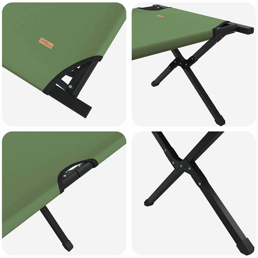 Folding Camping Bed Manual Green 210 x 80 x 46 cm Oxford fabric