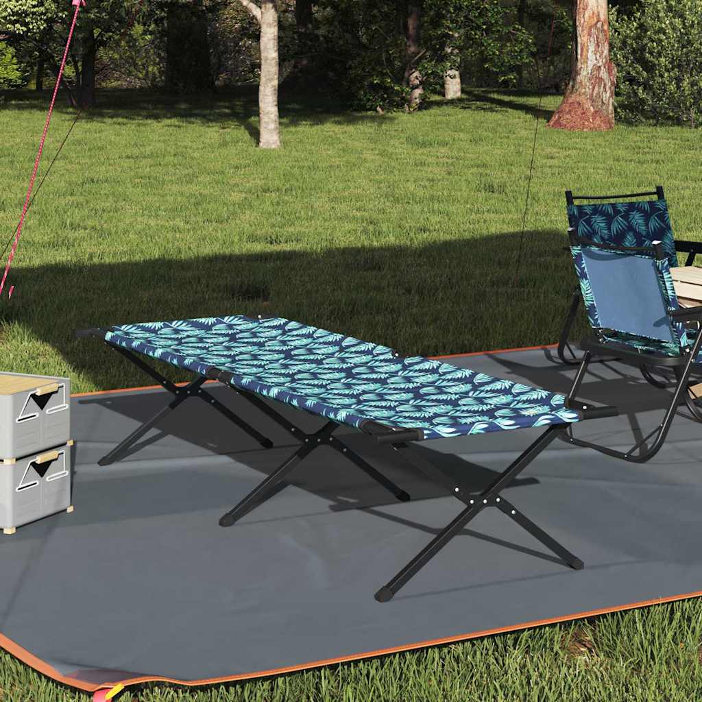 Folding Camping Bed Leaf Forest 210 x 80 x 46 cm Oxford fabric