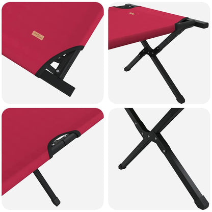 Folding Camping Bed 2 pcs Red 210 x 80 x 46 cm Oxford fabric