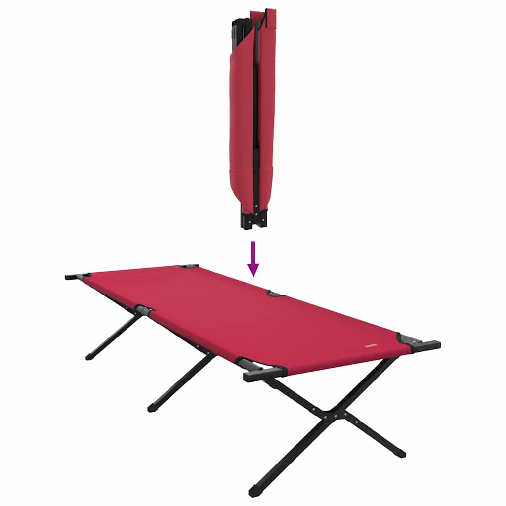 Folding Camping Bed 2 pcs Red 210 x 80 x 46 cm Oxford fabric