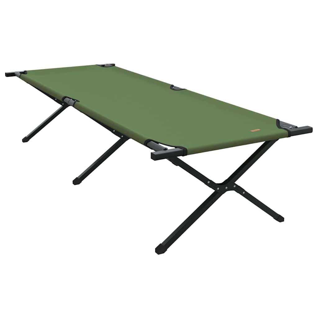 Folding Camping Bed 2 pcs Green 210 x 80 x 46 cm Oxford fabric