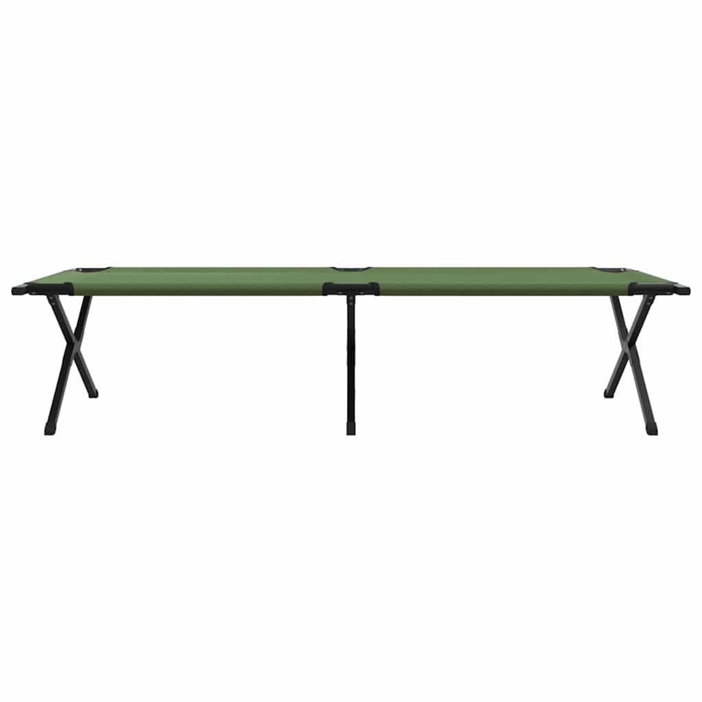 Folding Camping Bed 2 pcs Green 210 x 80 x 46 cm Oxford fabric